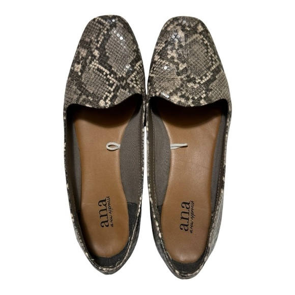 a.n.a Snake Print Flats Gray Cream Size 9 - Picture 8 of 9